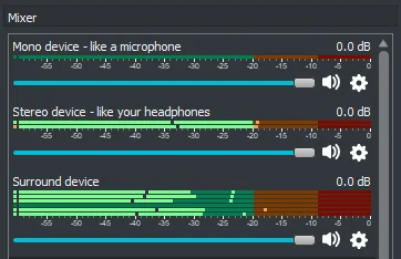 Audio Mixer Panel